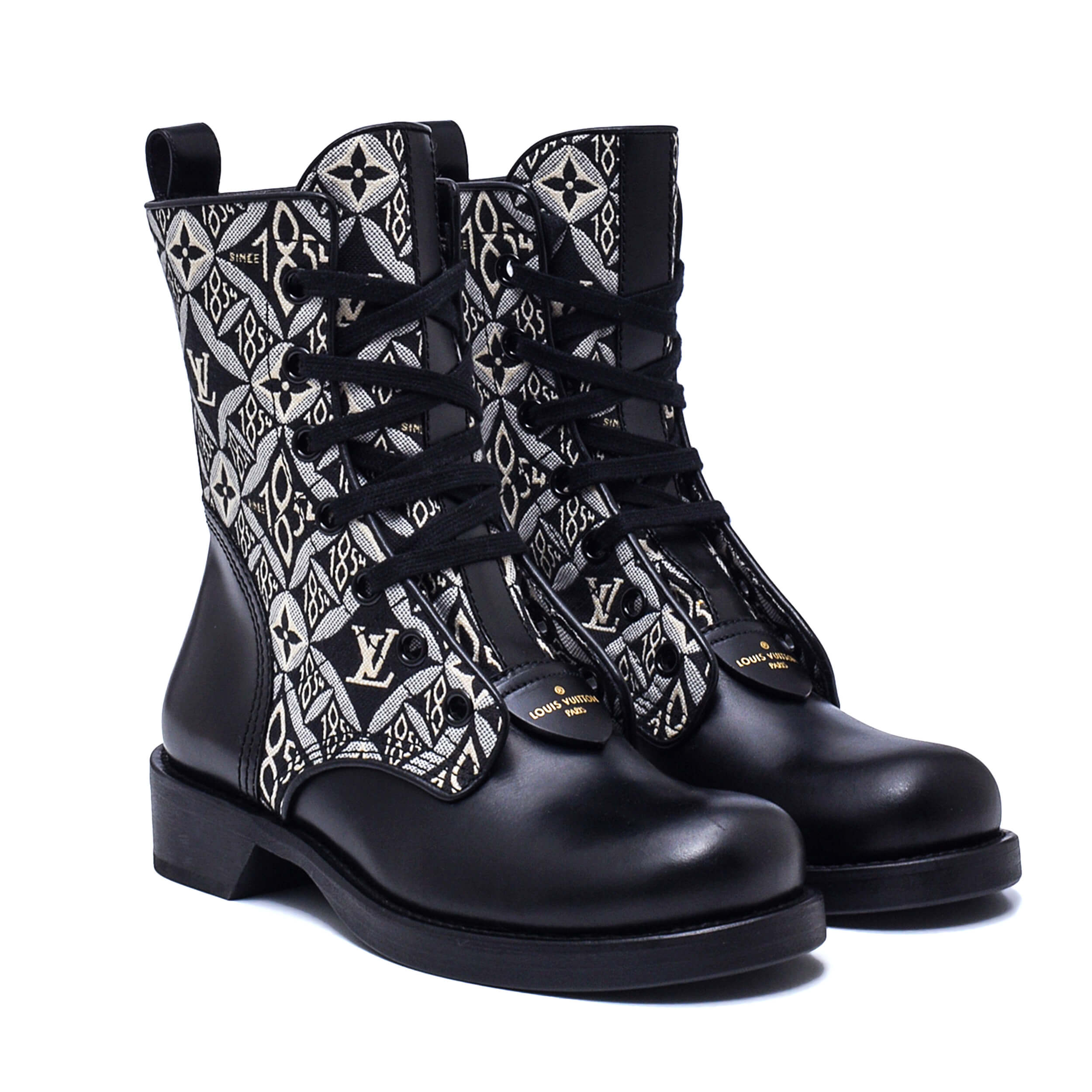 Louis Vuitton - Black Bota Militar Plana 1854 Metropolis Flat Ranger Boots / 38